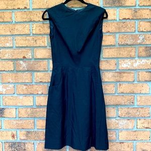 Vintage black raw silk dress Size 8 Size Medium Cocktail retro evening